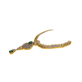 Regal Green & Gold-Plated Necklace Set